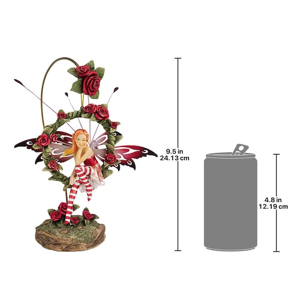 Radiant Rose Dangling Fairy Sculpture With Stand